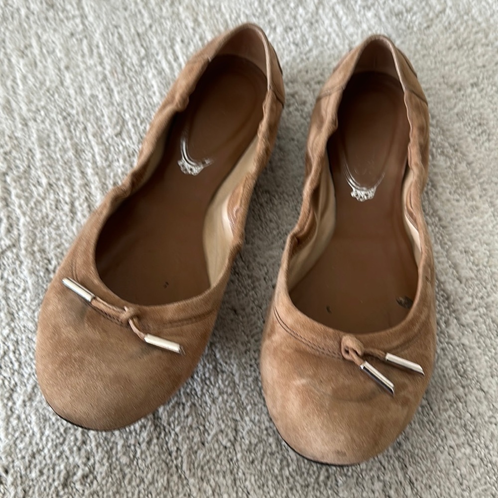 Tods camel ballet flats women’s size 39.5